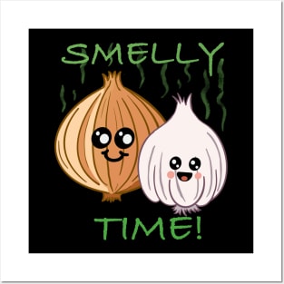 Smelly Time! Cute Onion and Garlic Posters and Art